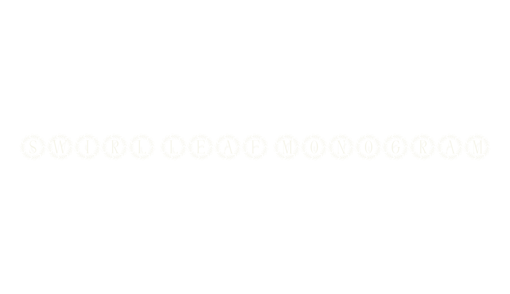 Swirl Leaf Monogram, monogram font preview