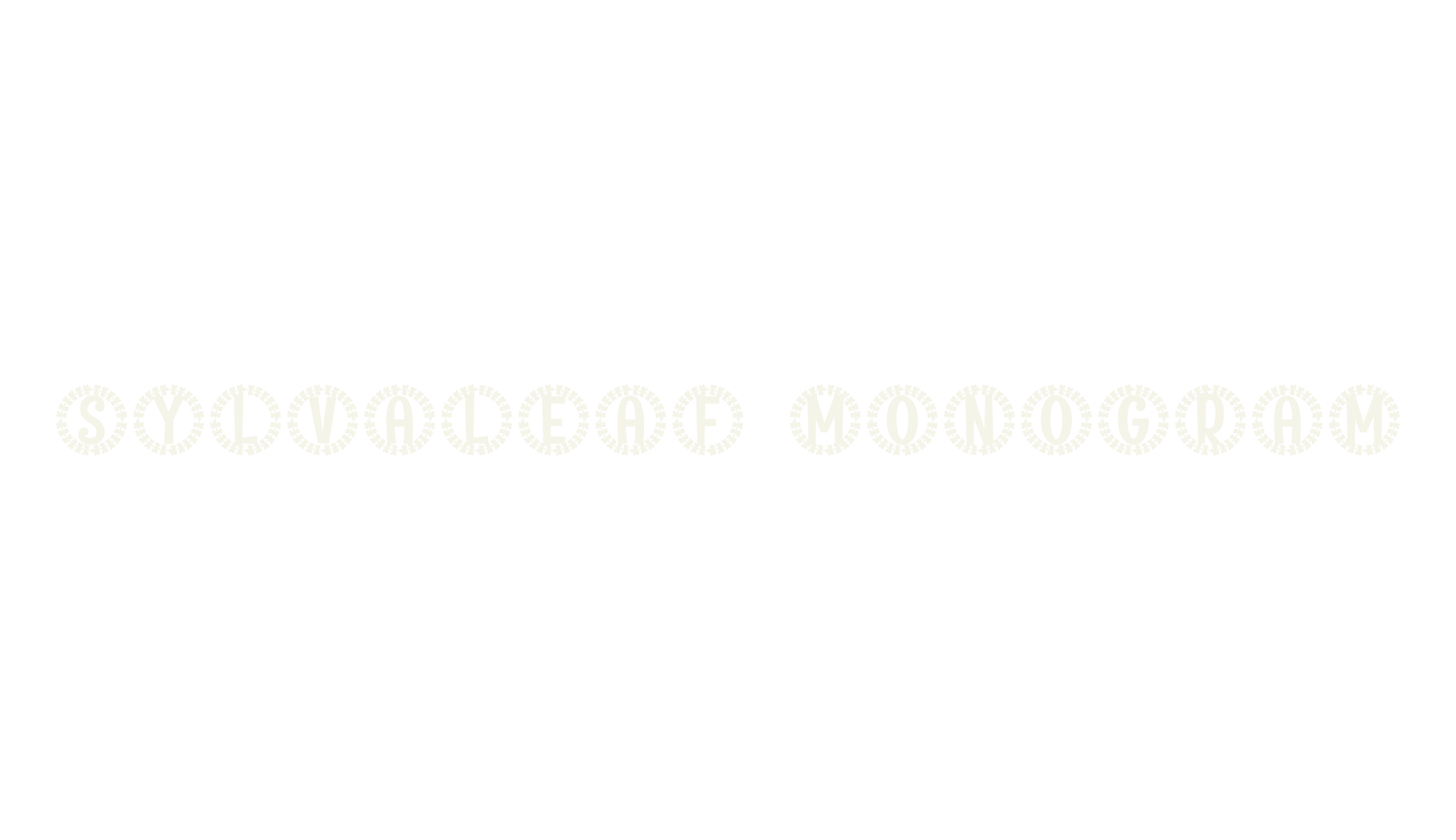 Sylvaleaf Monogram, monogram font preview