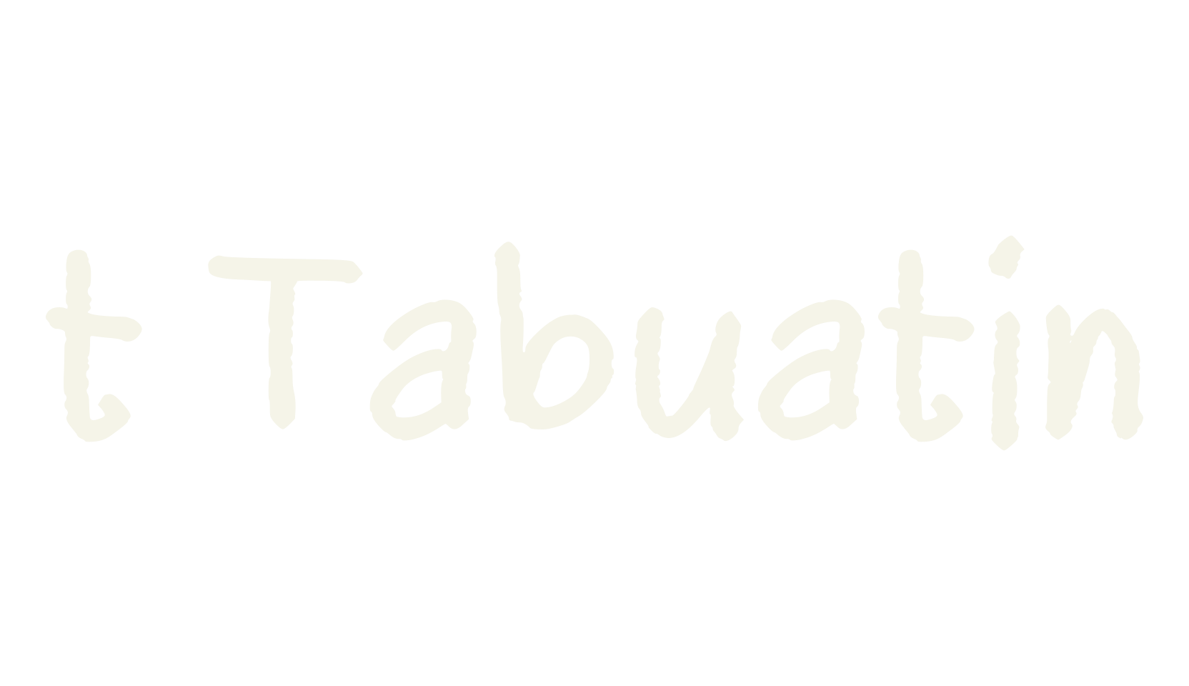 t Tabuatin, handwritten font preview
