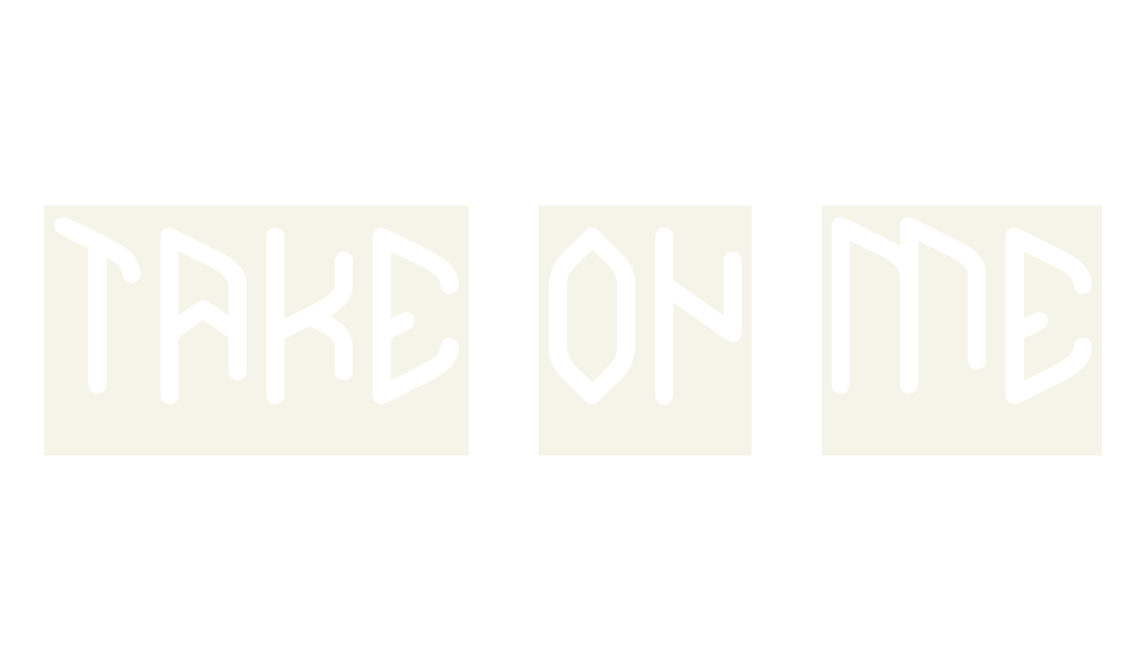 TAKE ON ME, display market font preview