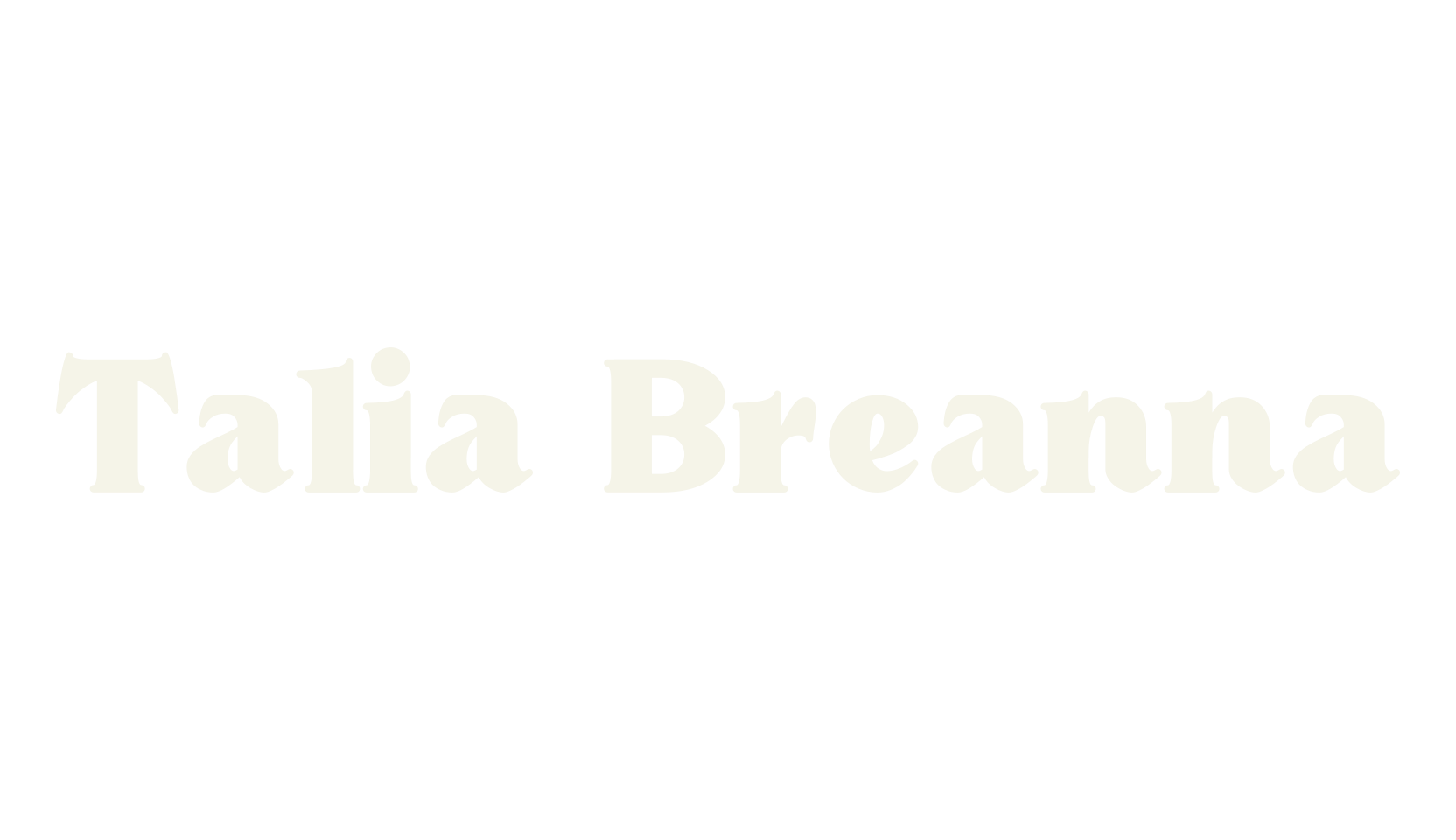 Talia Breanna, bold font preview