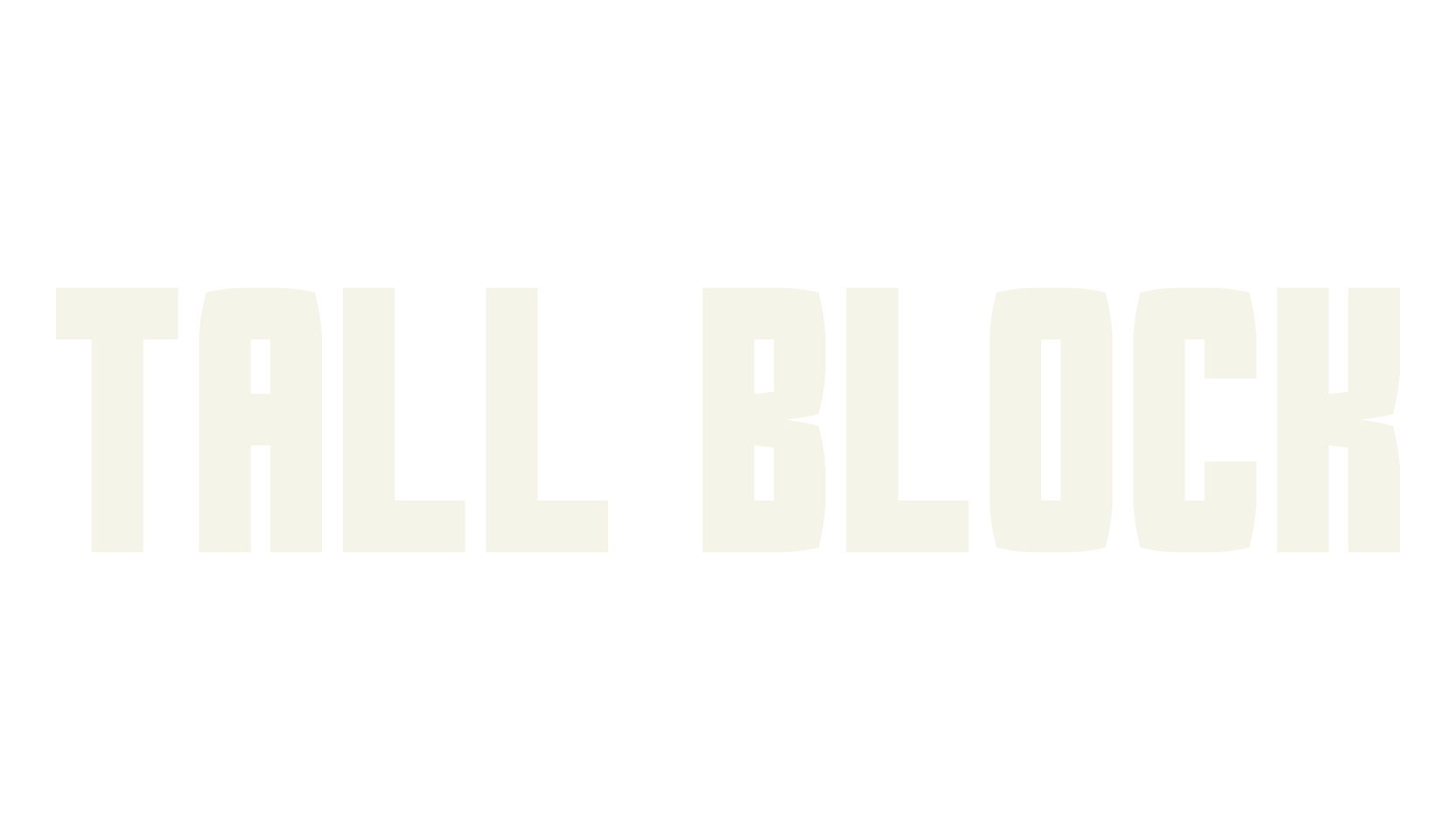 Tall Block, block font preview