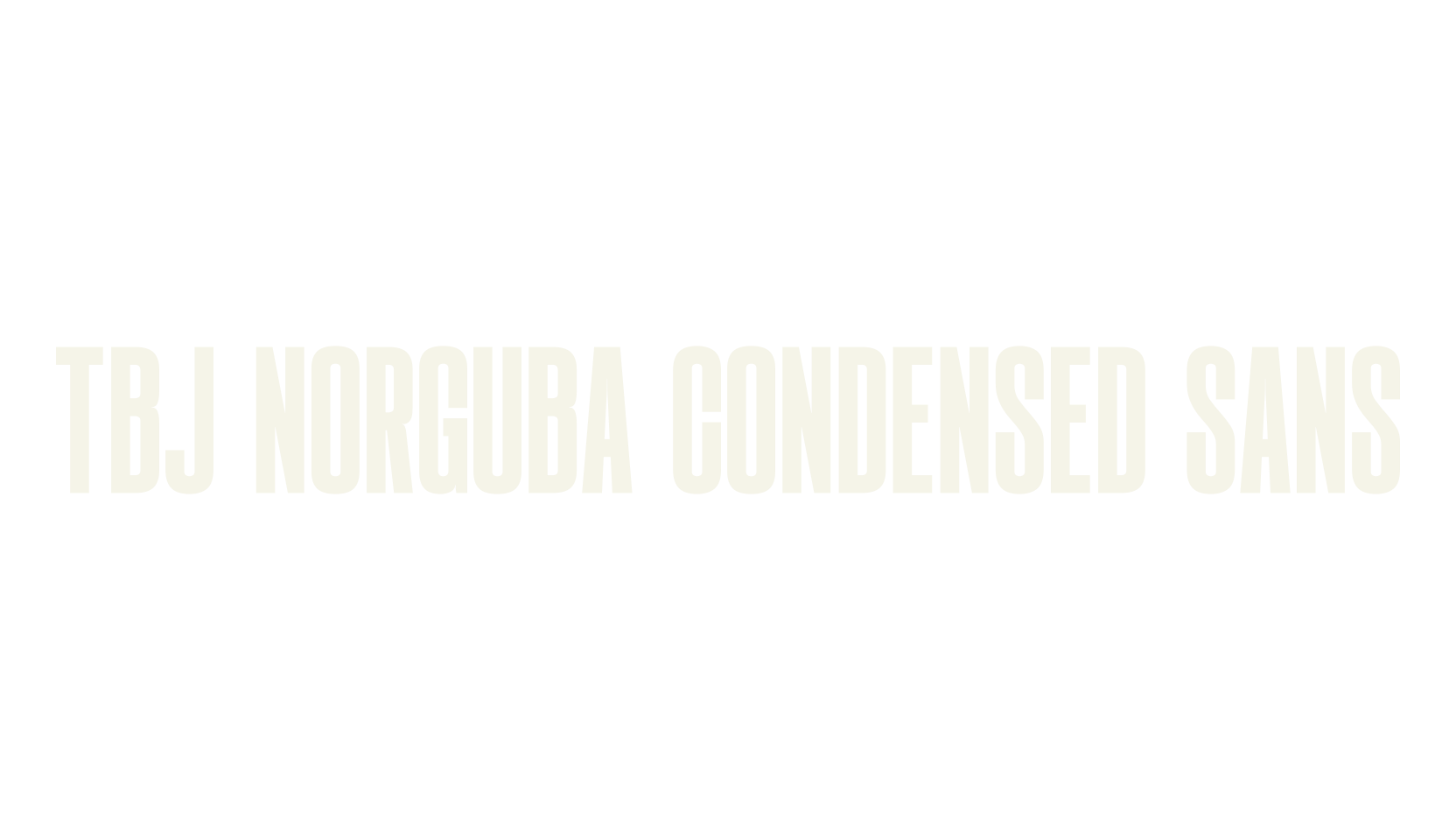 TBJ Norguba Condensed Sans, condensed font preview