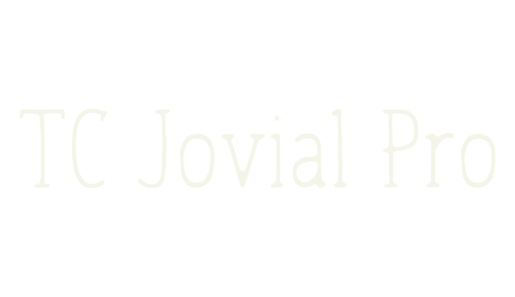 TC Jovial Pro, thin font preview