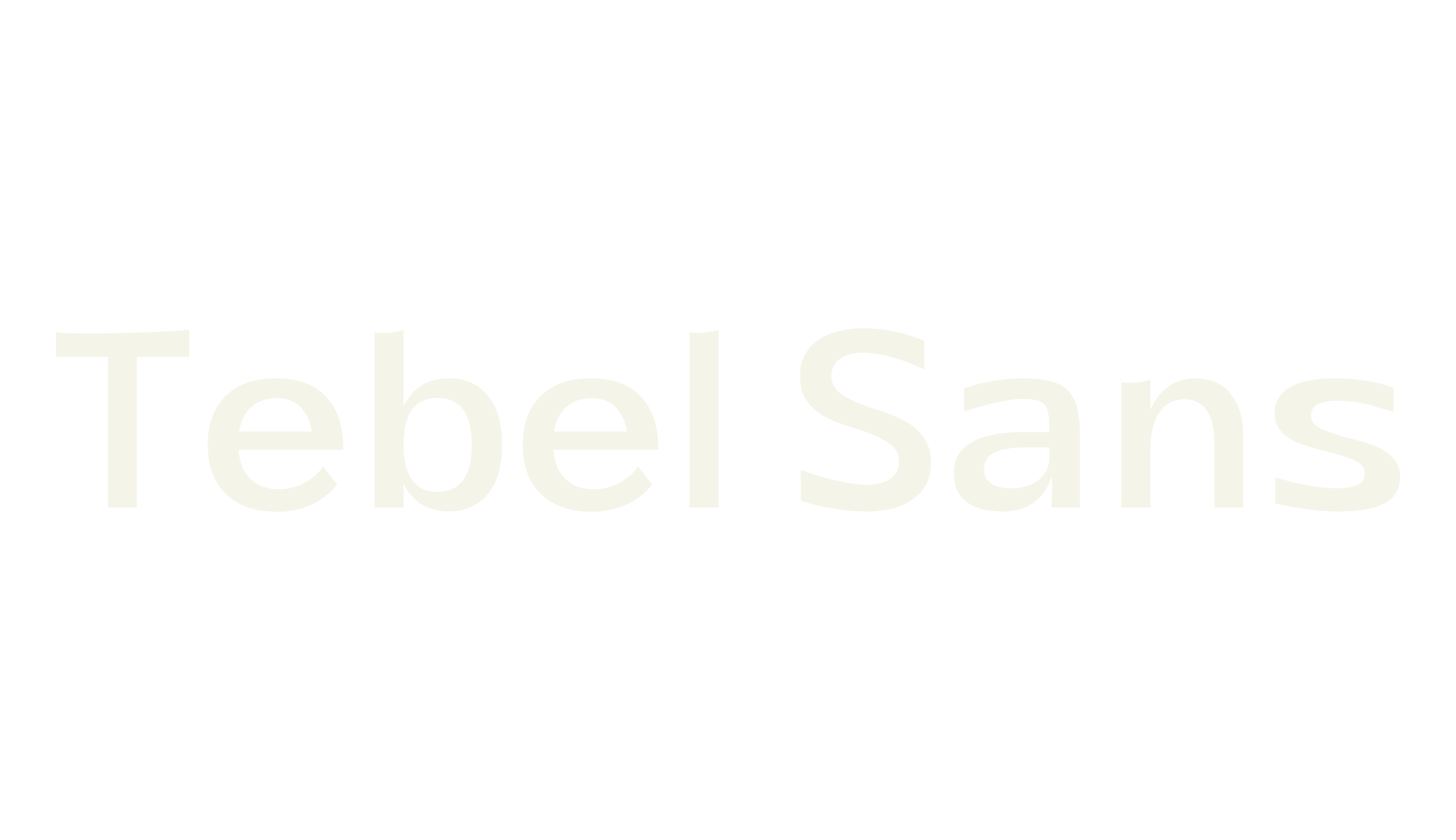 Tebel Sans, bold font preview