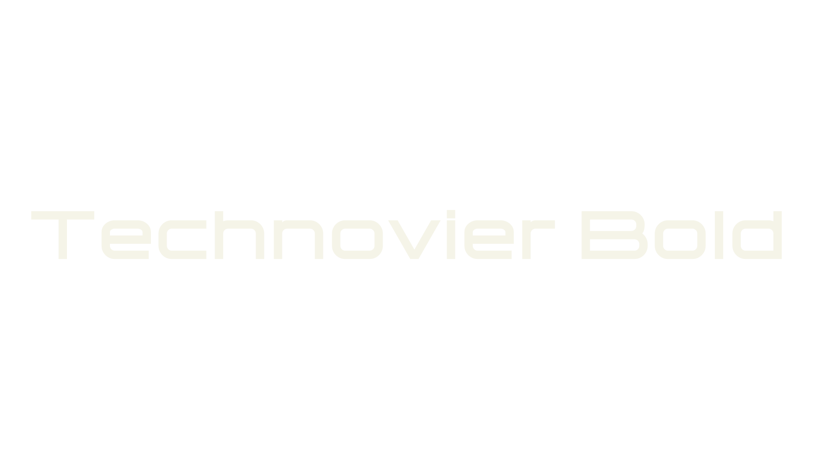 Technovier Bold, display market font preview