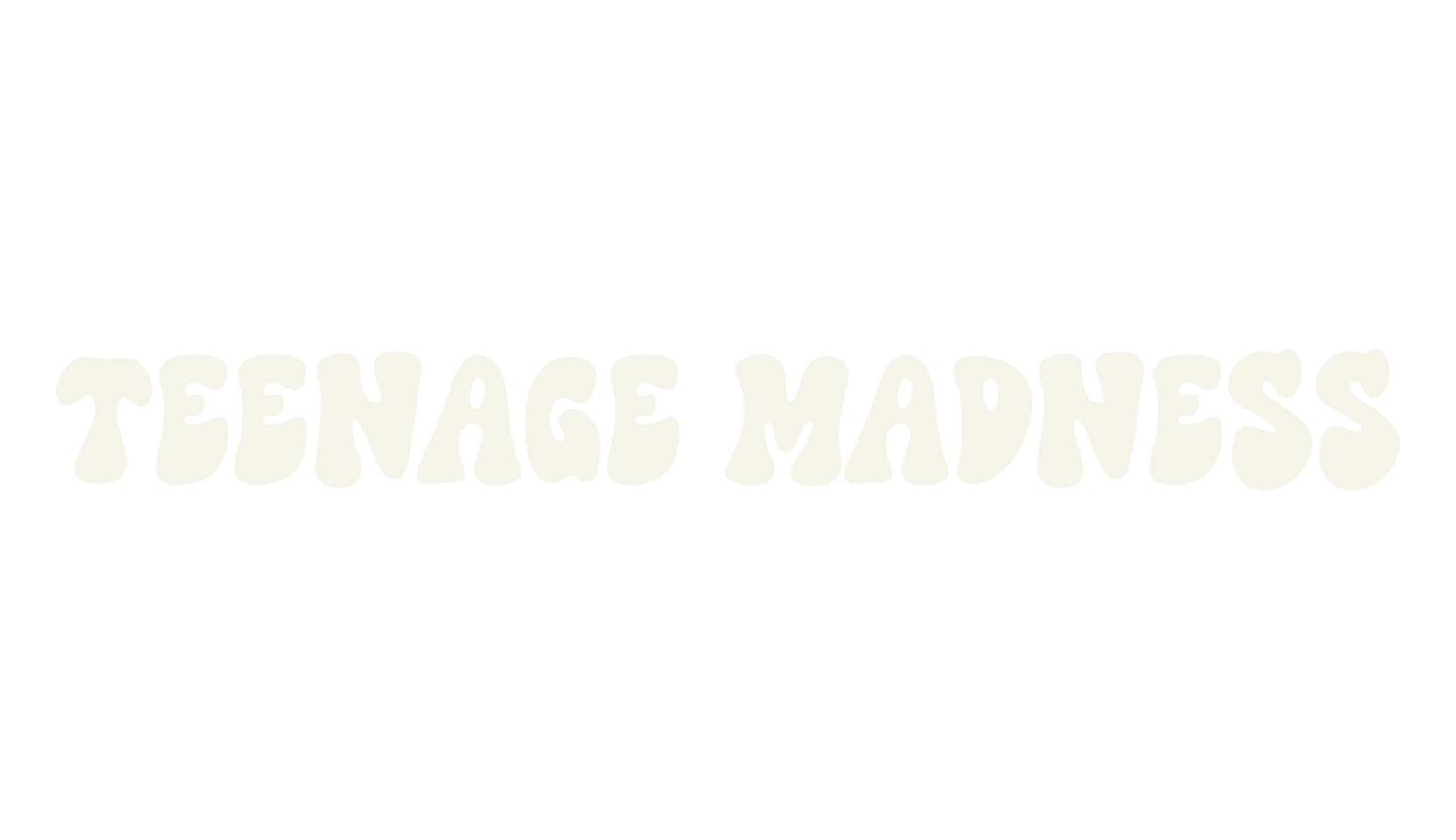 Teenage Madness, 1990s font preview