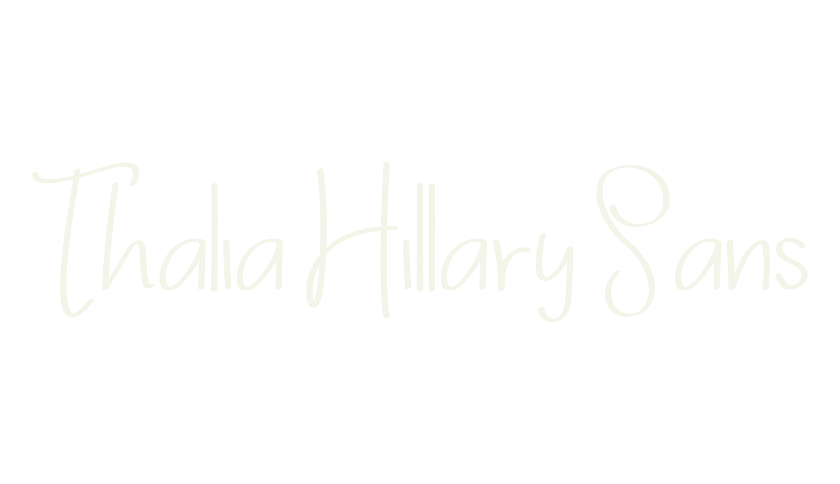 Thalia Hillary Sans, handwriting font preview