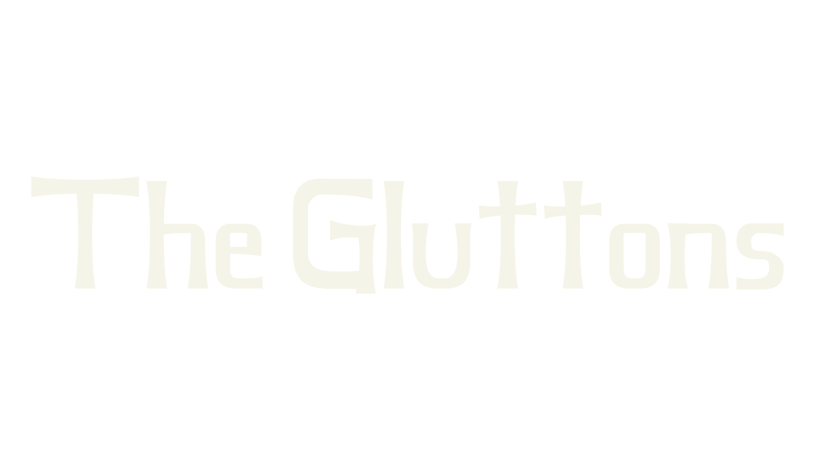 The Gluttons, lettering font preview