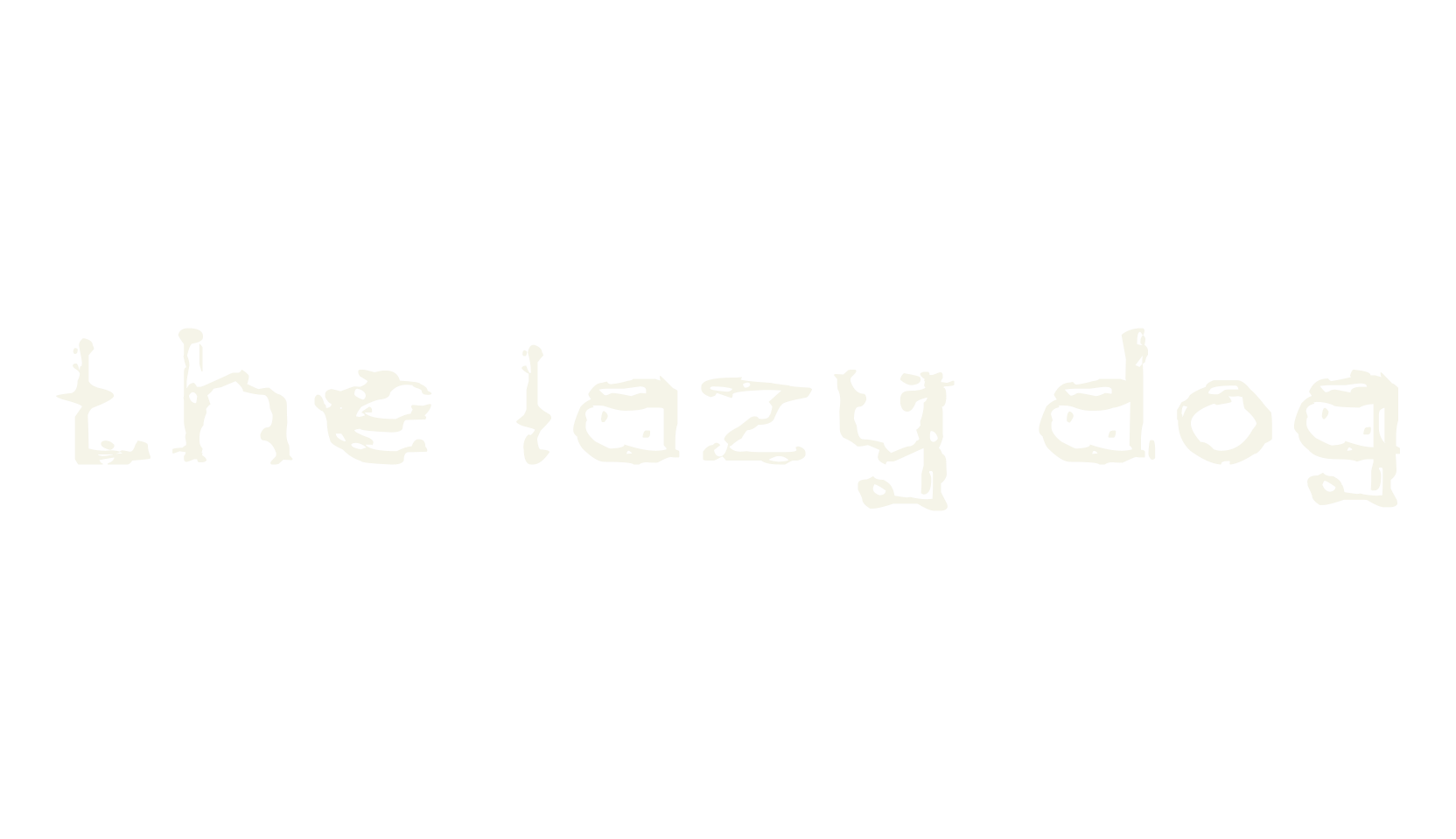 the lazy dog, display market font preview