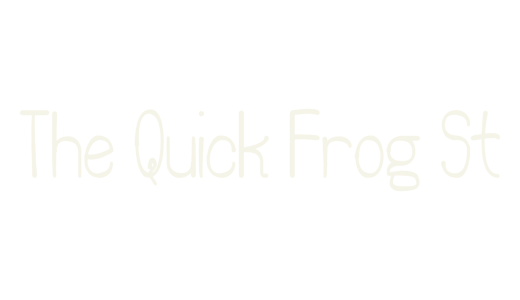 The Quick Frog St, thin font preview