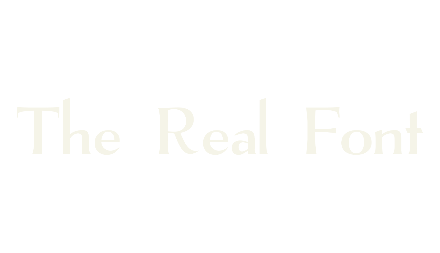 The Real Font, serif font preview