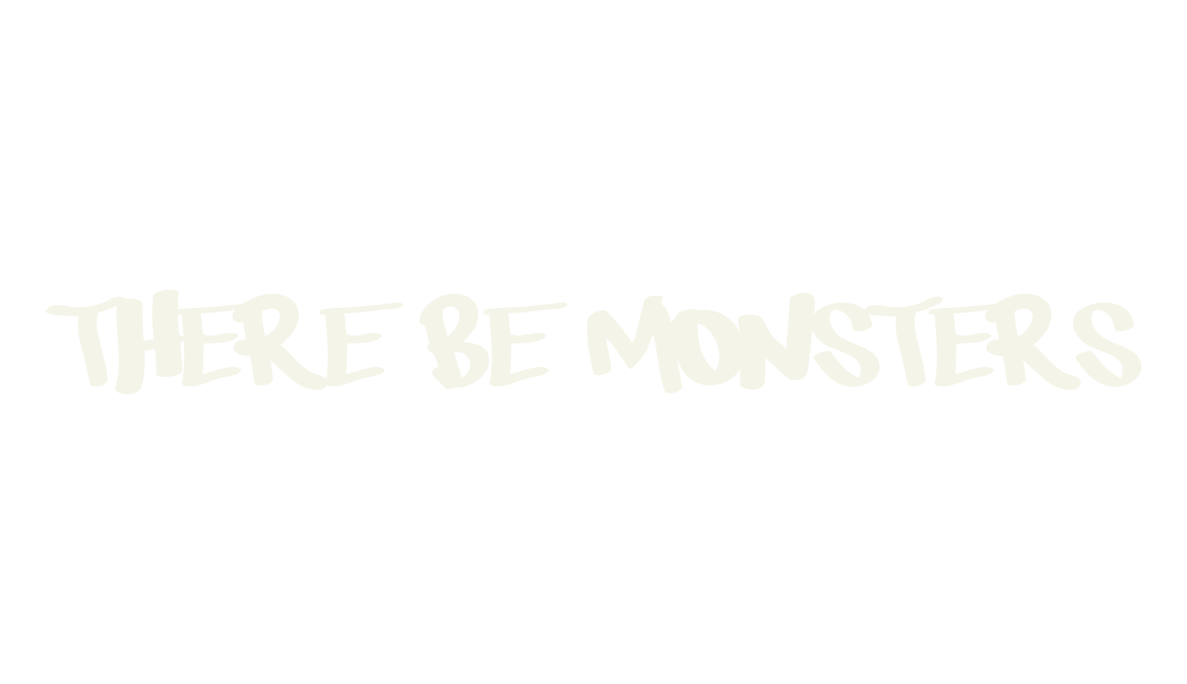 There be monsters, handwritten font preview