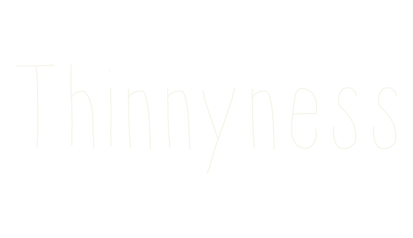 Thinnyness, handwritten font preview