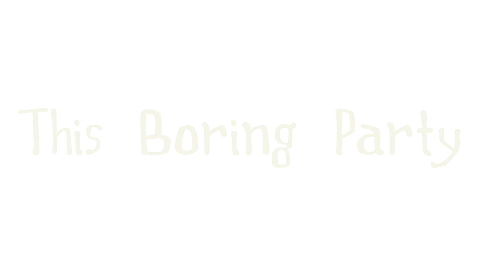 This Boring Party, handwriting font preview