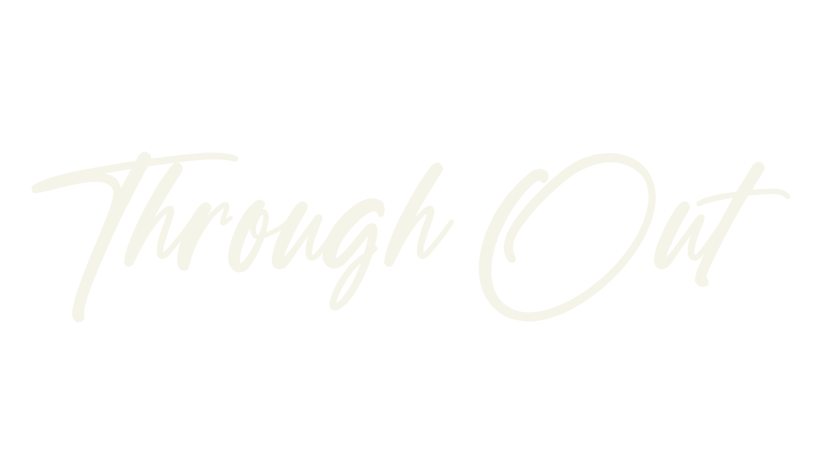 Through Out, calligraphy font preview