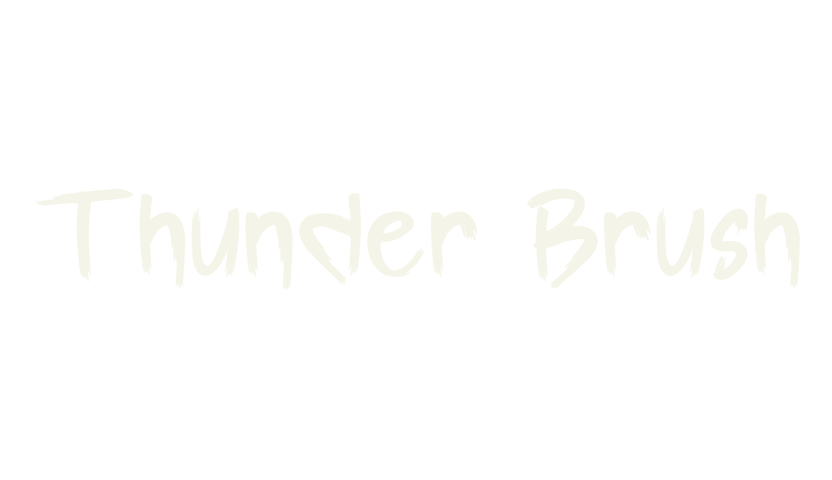 Thunder Brush, handwritten font preview