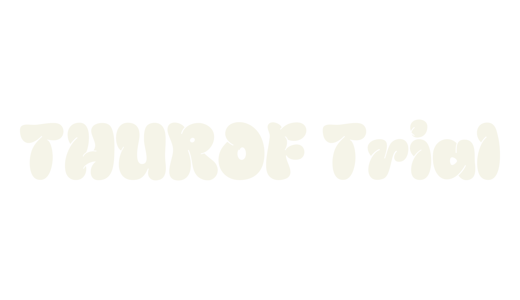 THUROF Trial, bubble letters font preview