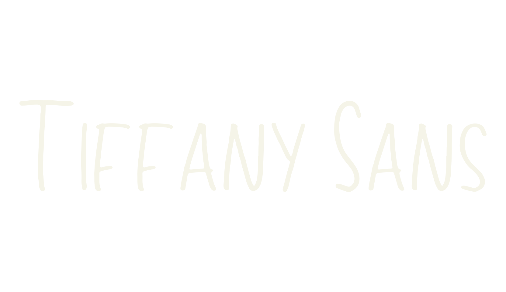 Tiffany Sans, calligraphy font preview