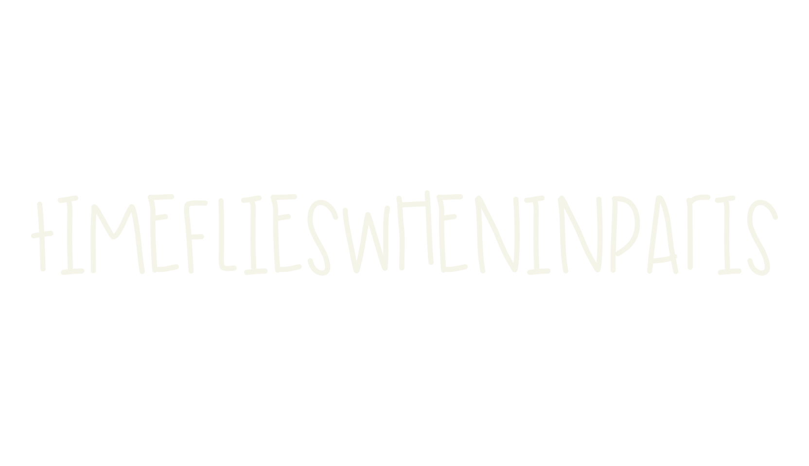 TimeFliesWhenInParis, handwritten font preview