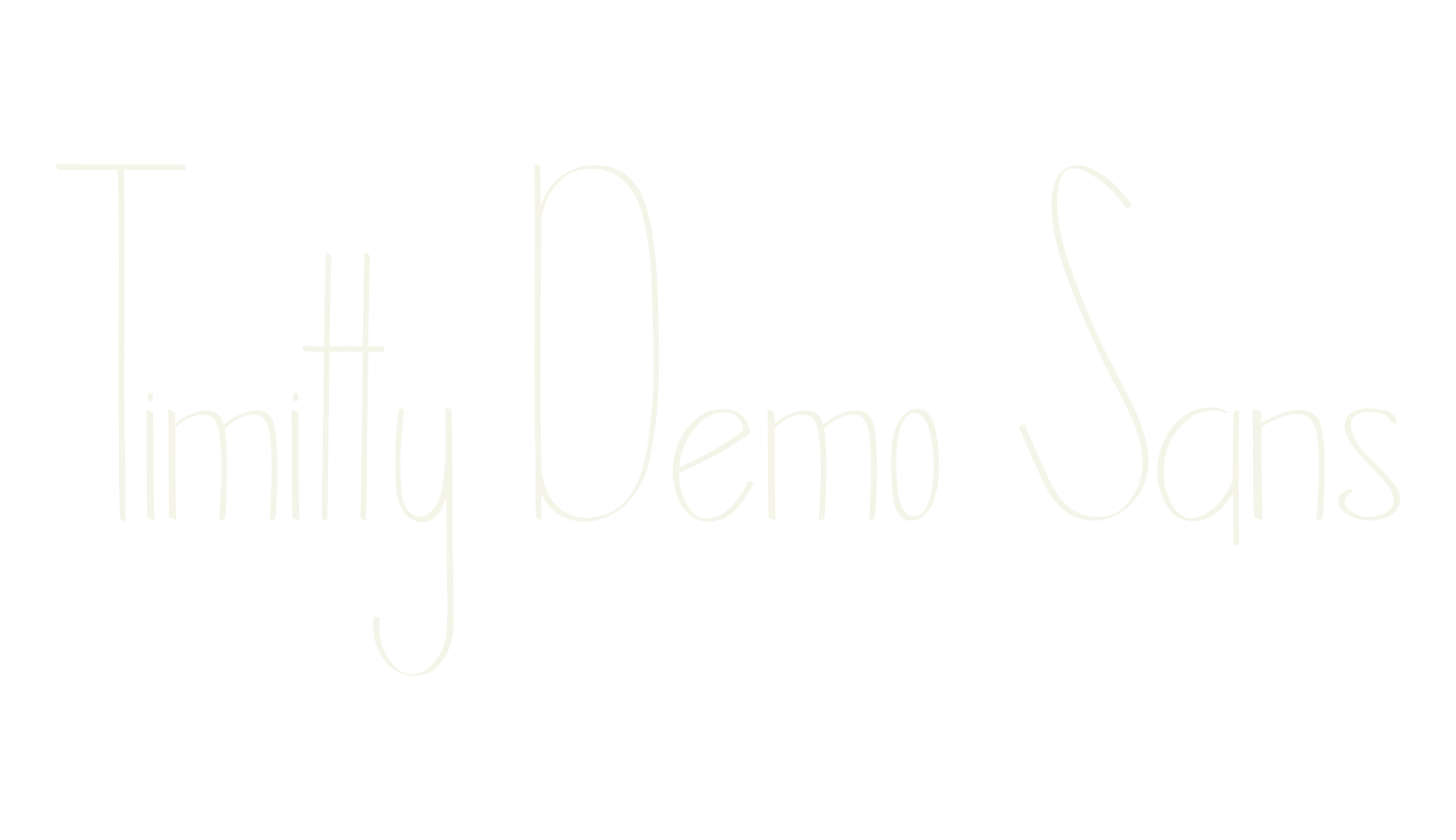 Timitty Demo Sans, banner font preview