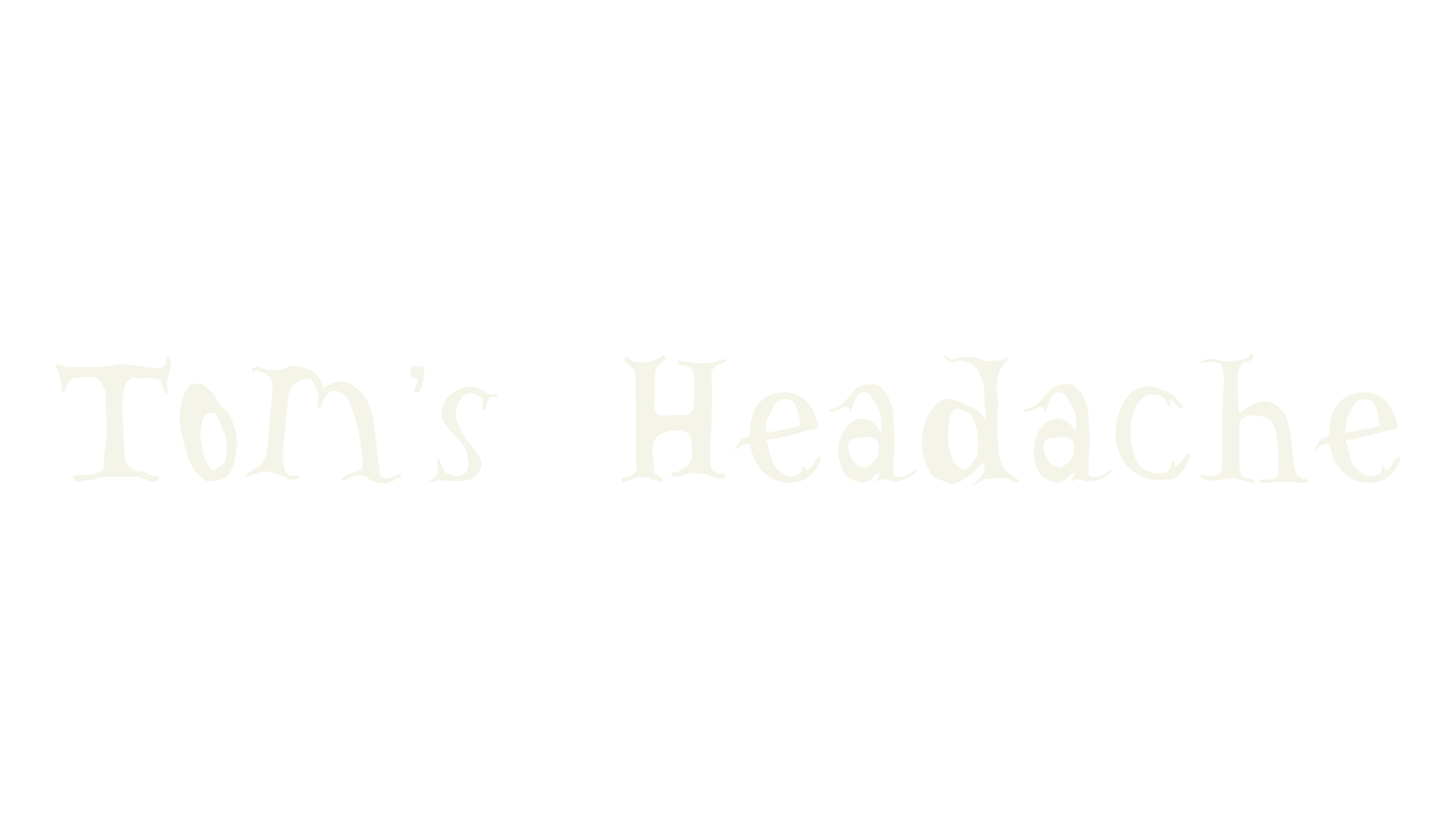 Tom's Headache, handwriting font preview