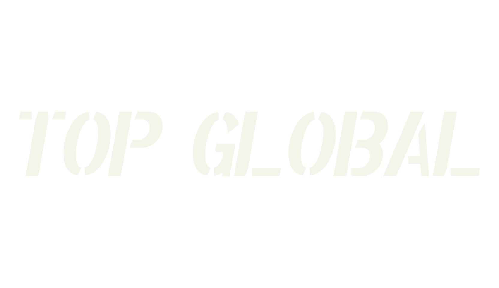 Top Global, stencil font preview