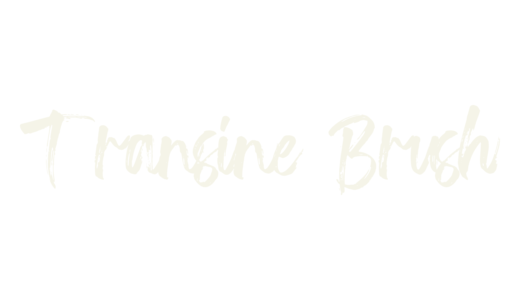 Transine Brush, brush font preview