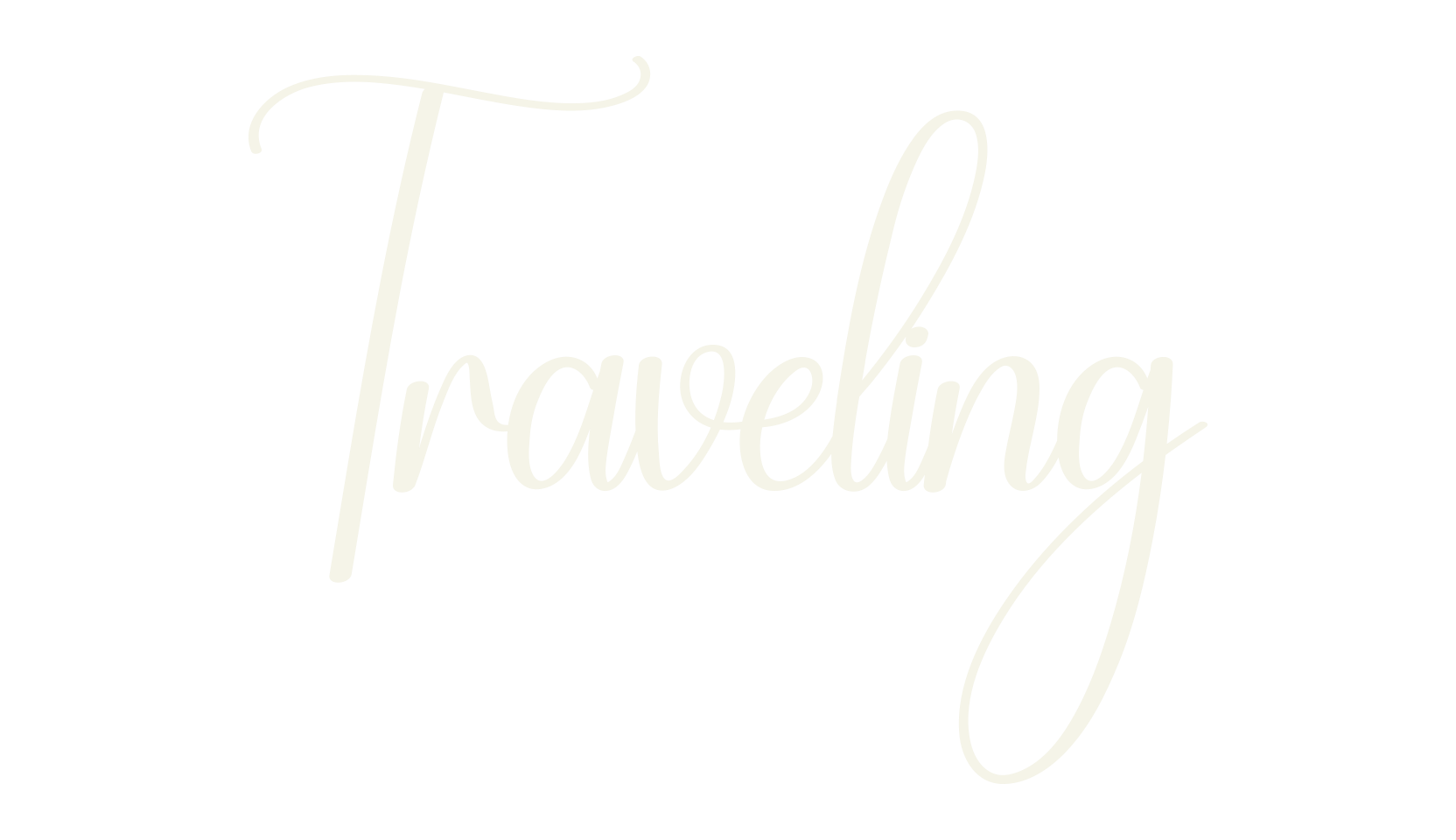 Traveling, calligraphy font preview