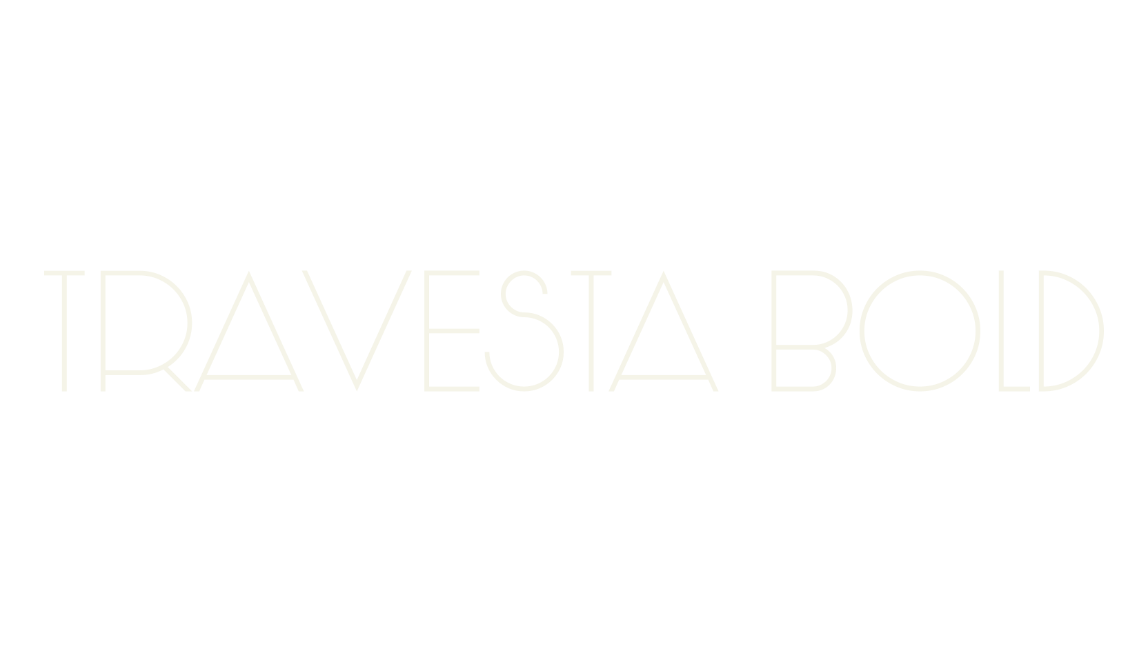 Travesta Bold, modern font preview