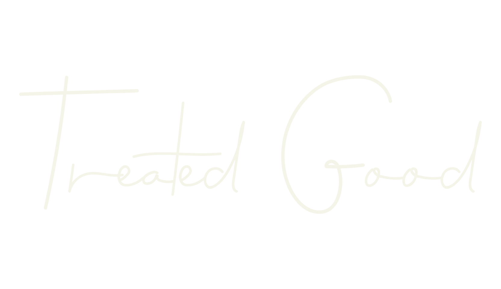Treated Good, cursive font preview