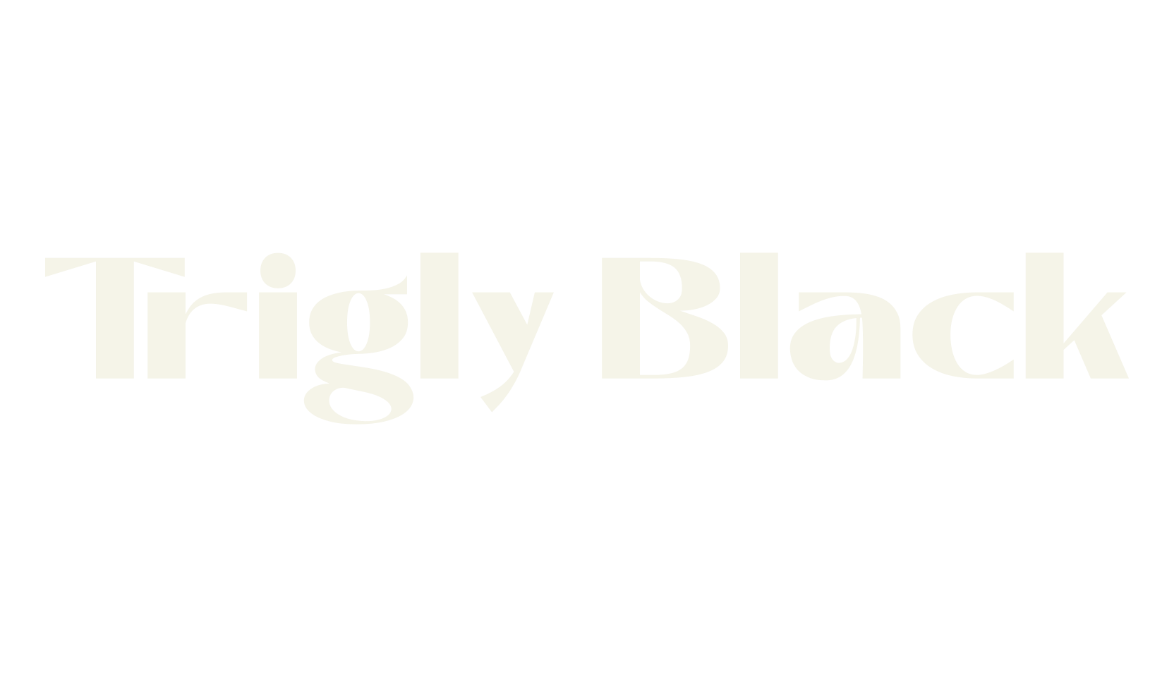 Trigly Black, stylish font preview