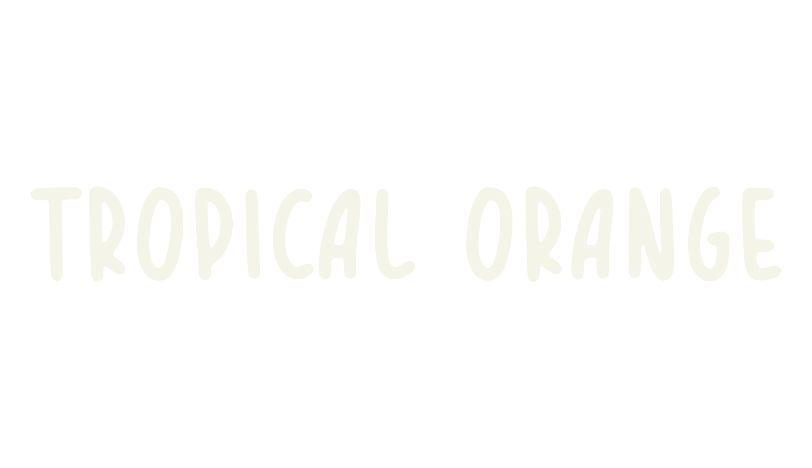 TROPICAL ORANGE, fashion sign font preview