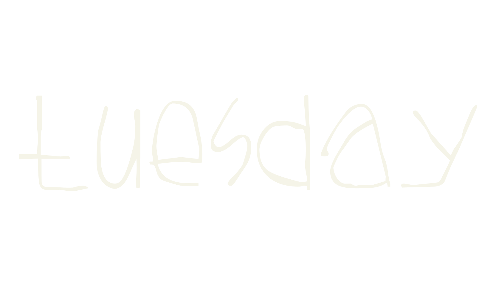 Tuesday, signage font preview