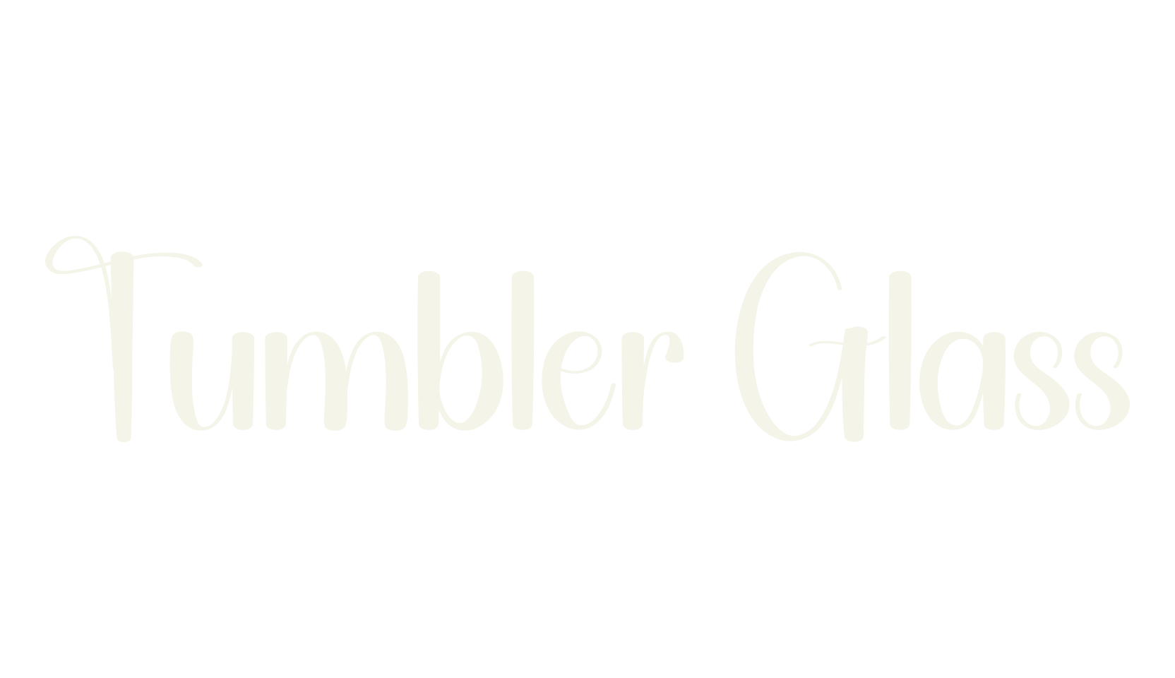 Tumbler Glass, calligraphy font preview