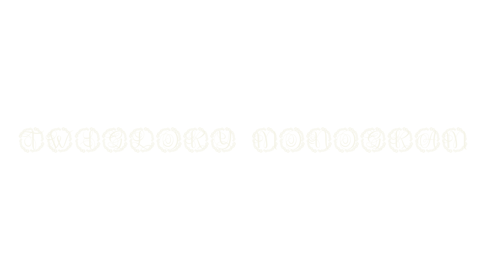 Twiglory Monogram, monogram font preview
