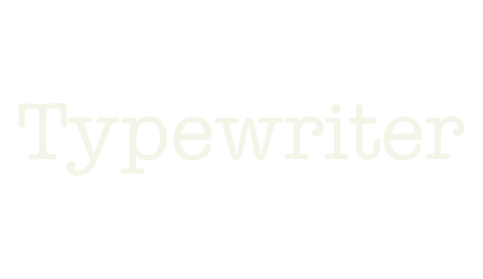 Typewriter, display market font preview