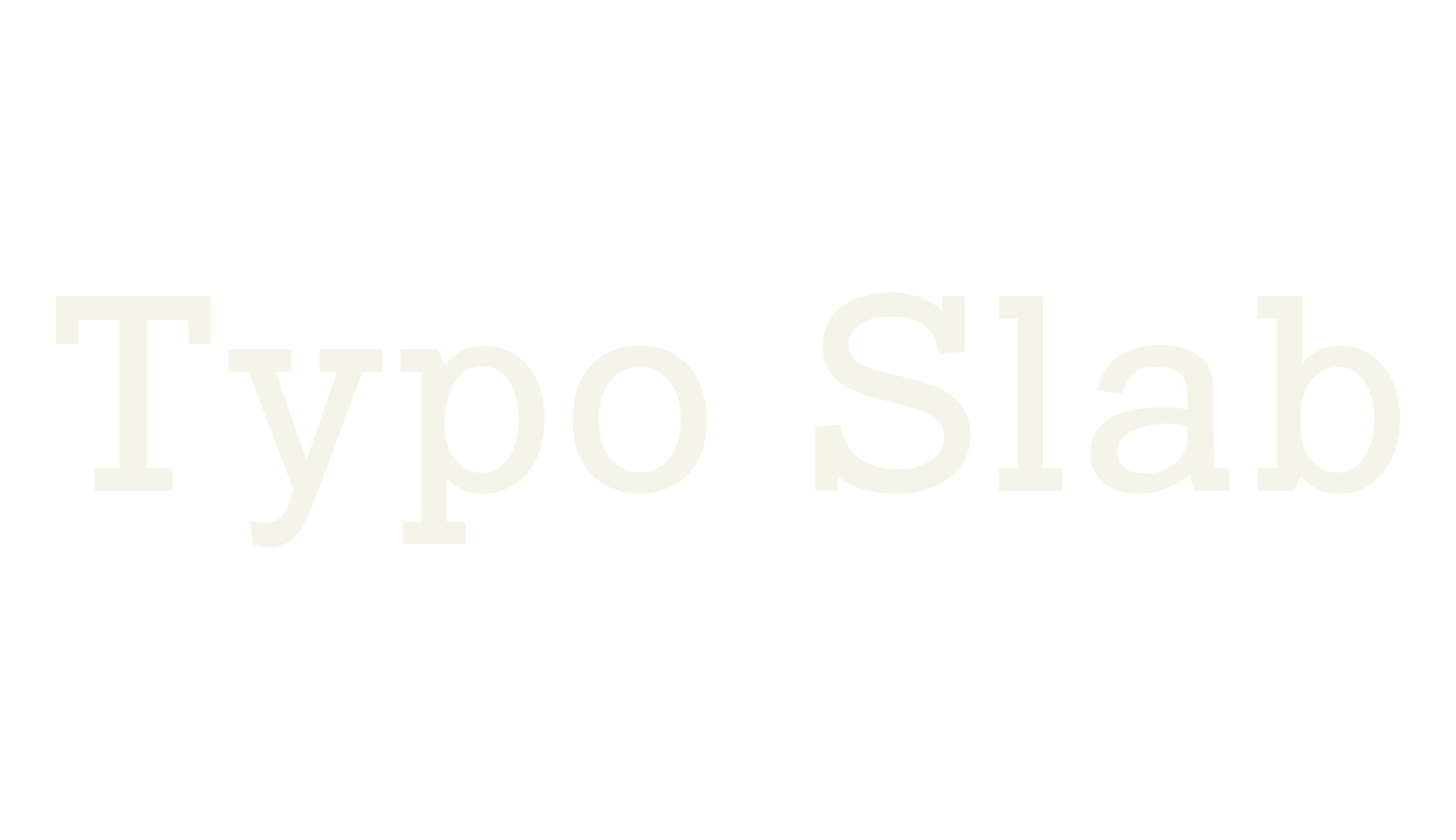 Typo Slab, slab font preview