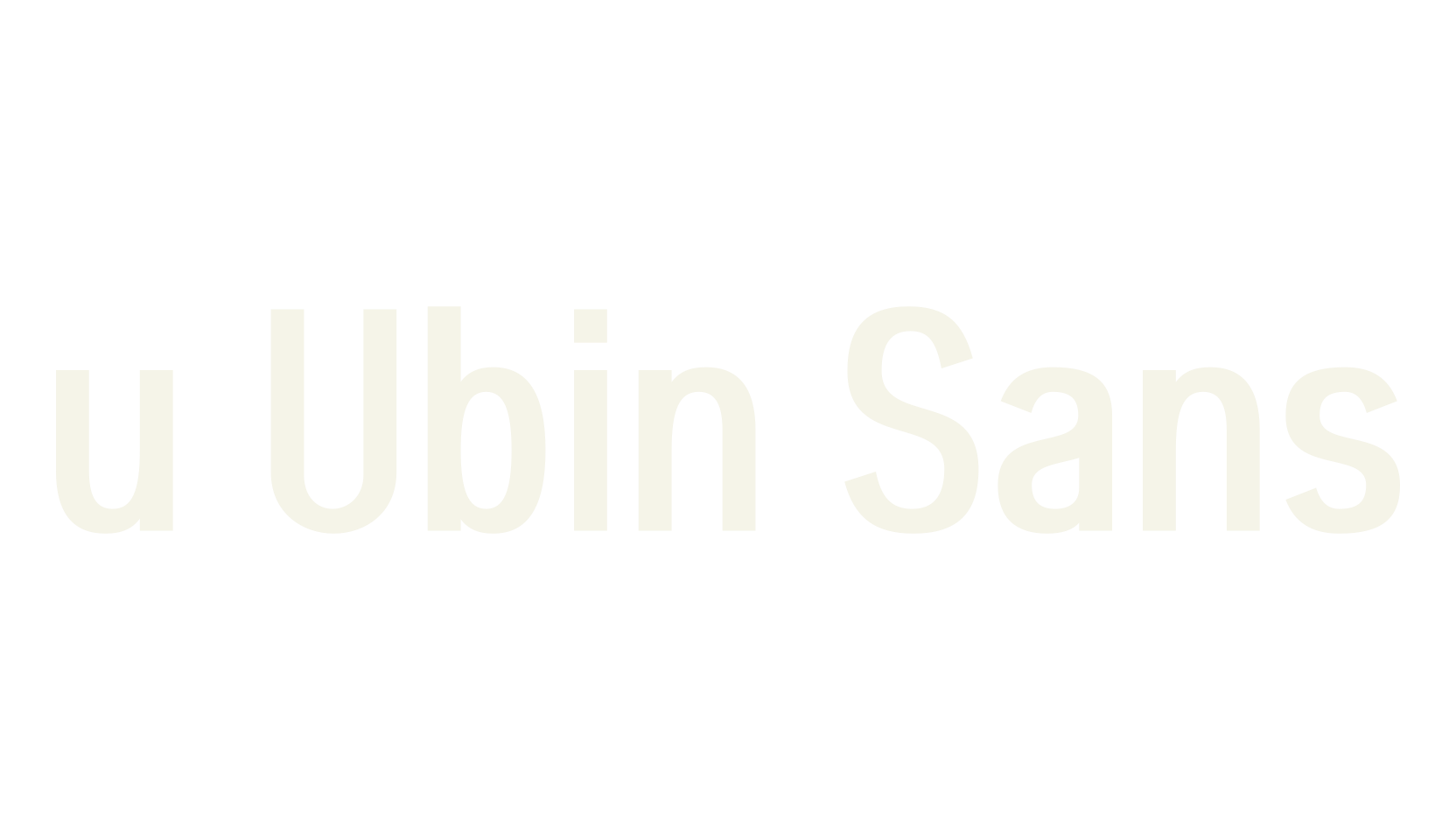 u Ubin Sans, sans font preview