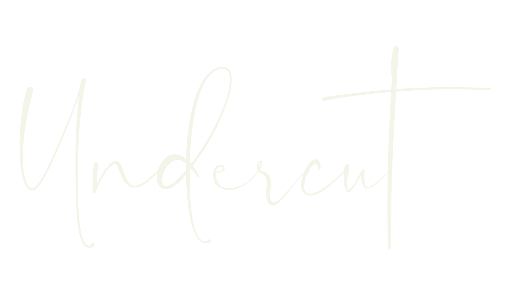 Undercut, cursive font preview