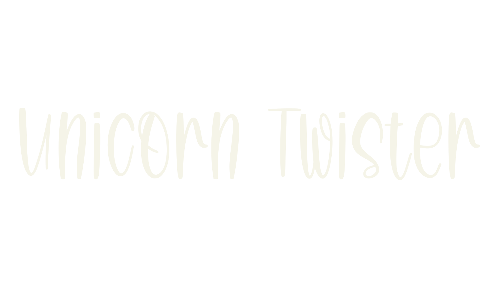 Unicorn Twister, lettering font preview