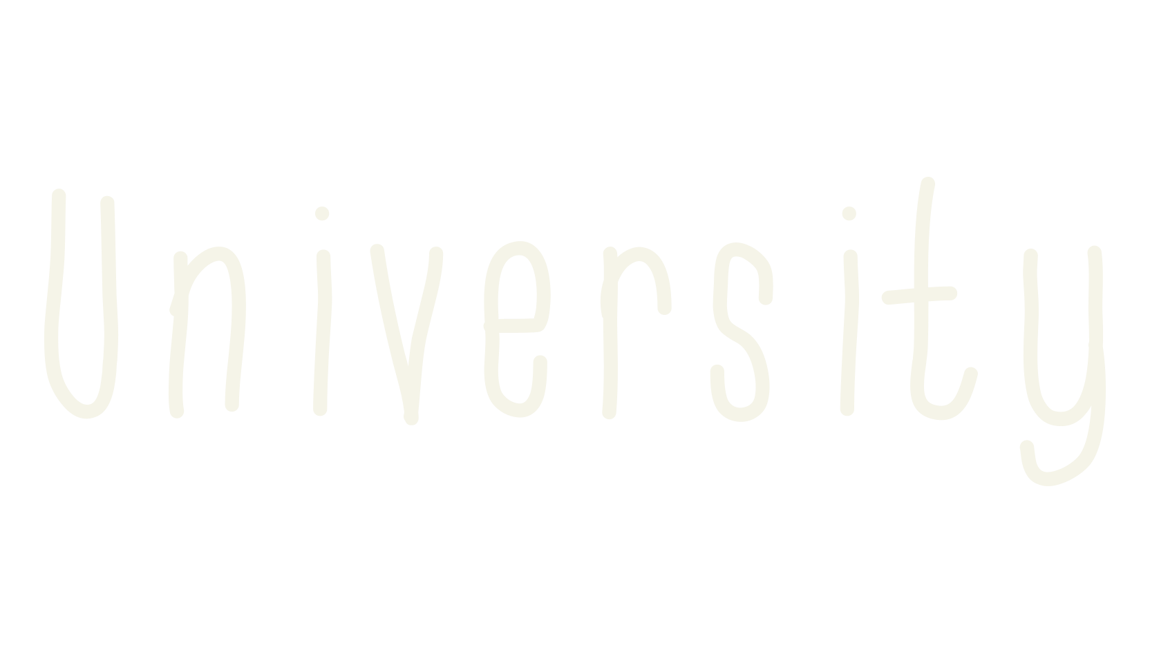 University, handwritten font preview