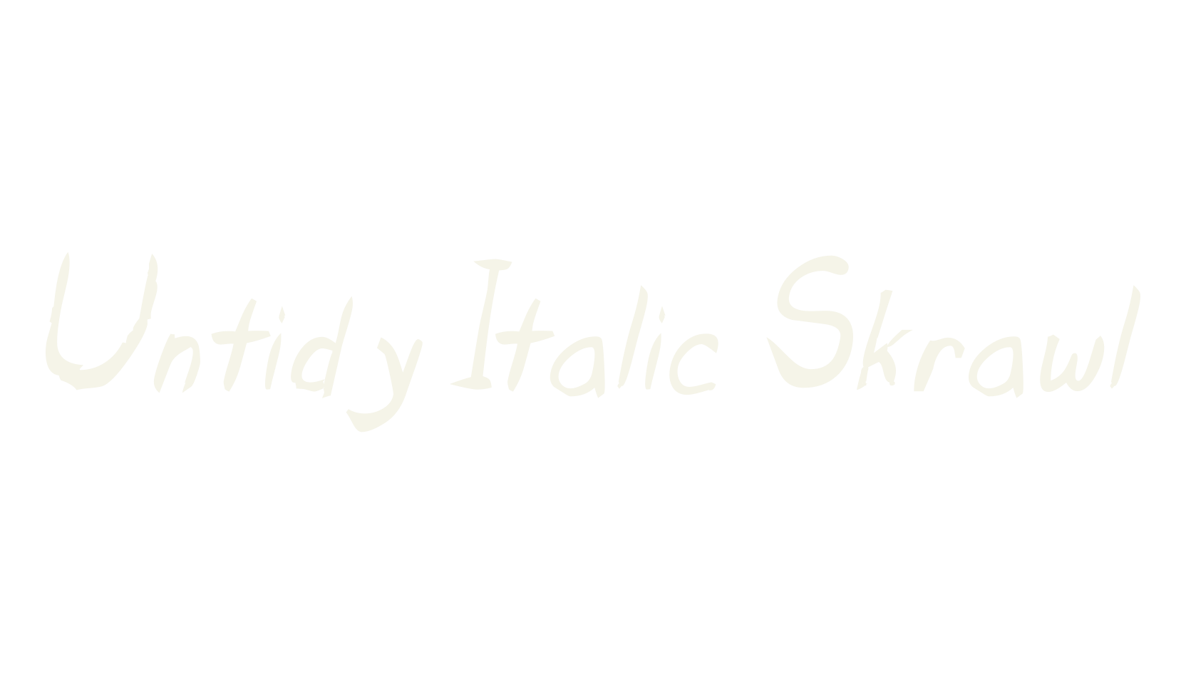 Untidy Italic Skrawl, display market font preview