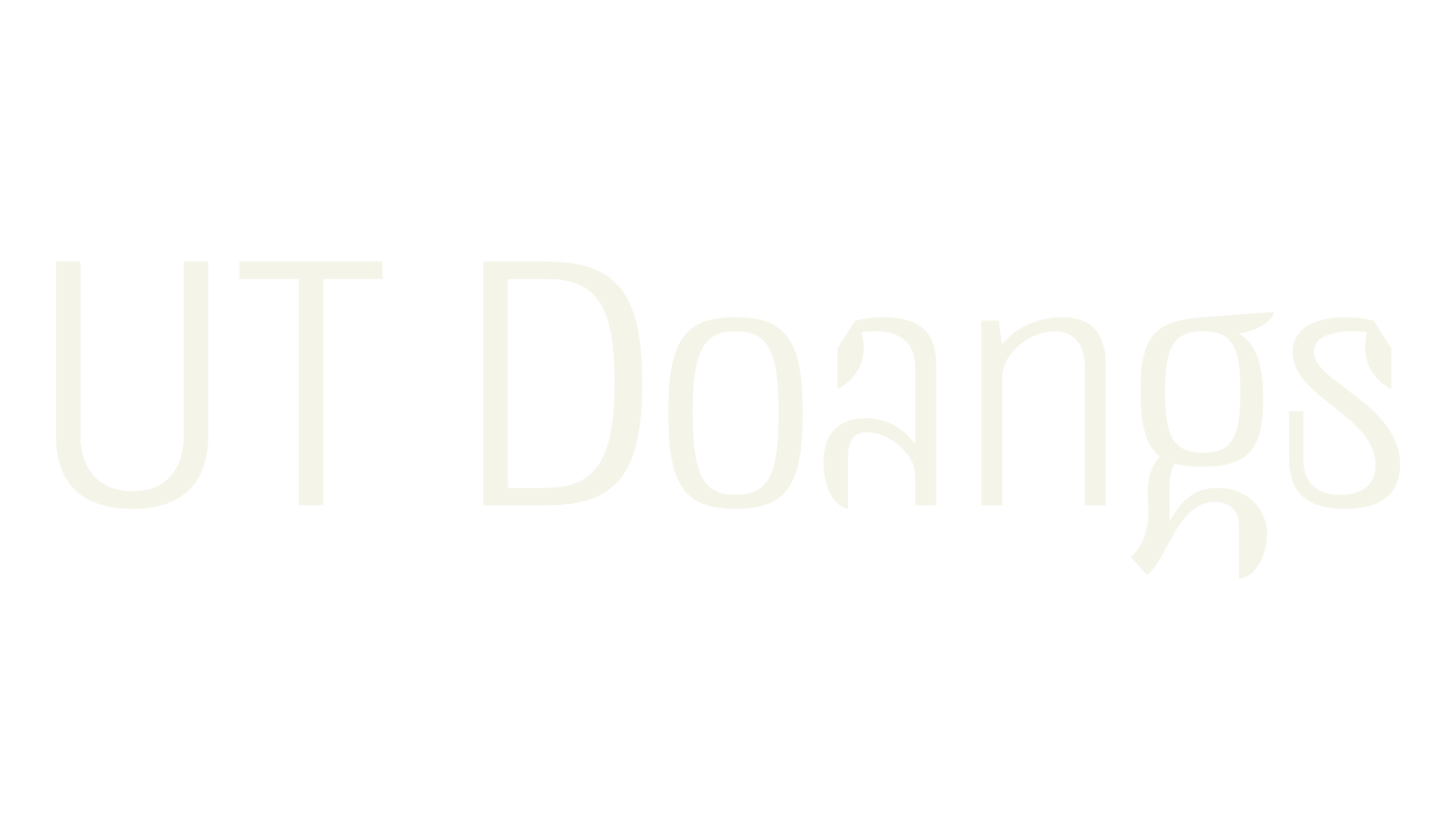 UT Doangs, lettering font preview