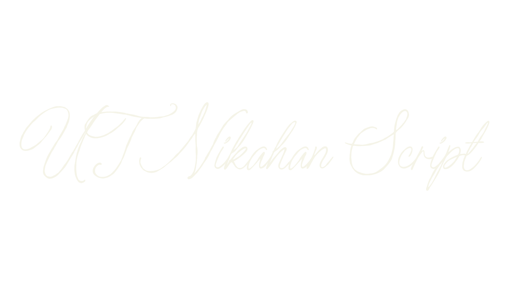 UT Nikahan Script, calligraphy font preview