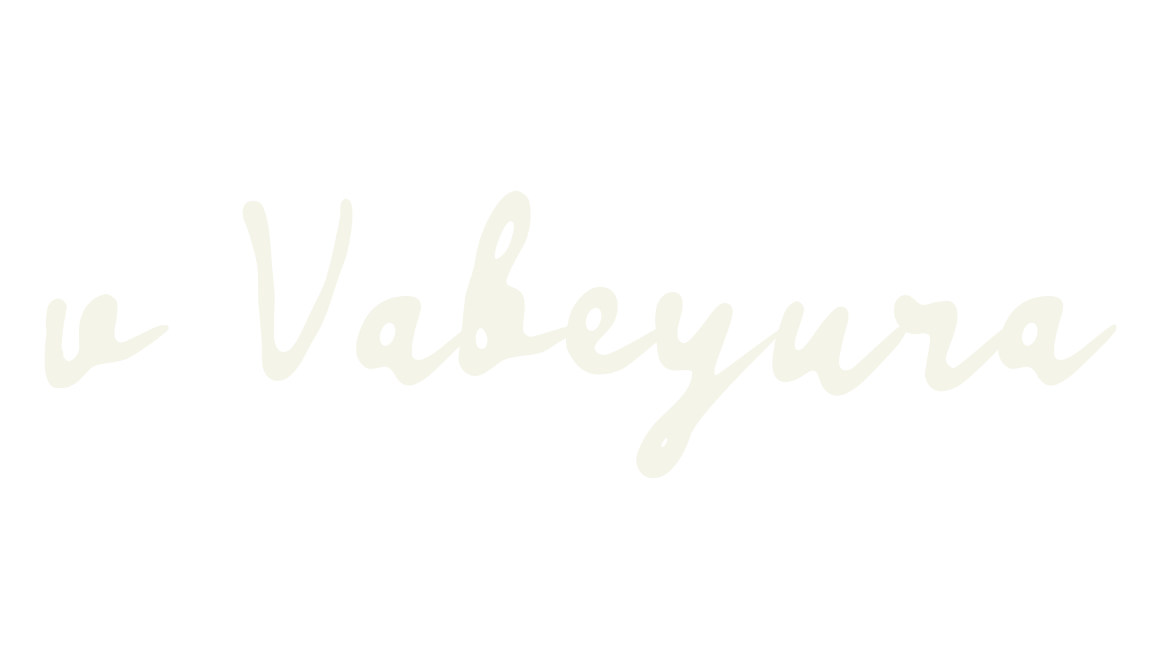 v Vabeyura, handwritten font preview