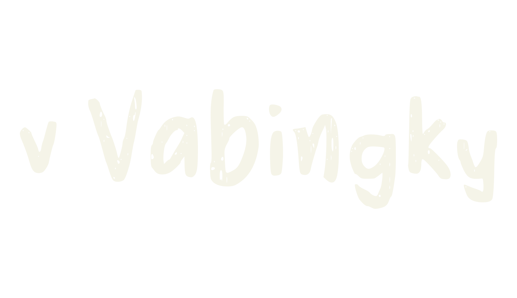 v Vabingky, handwritten font preview