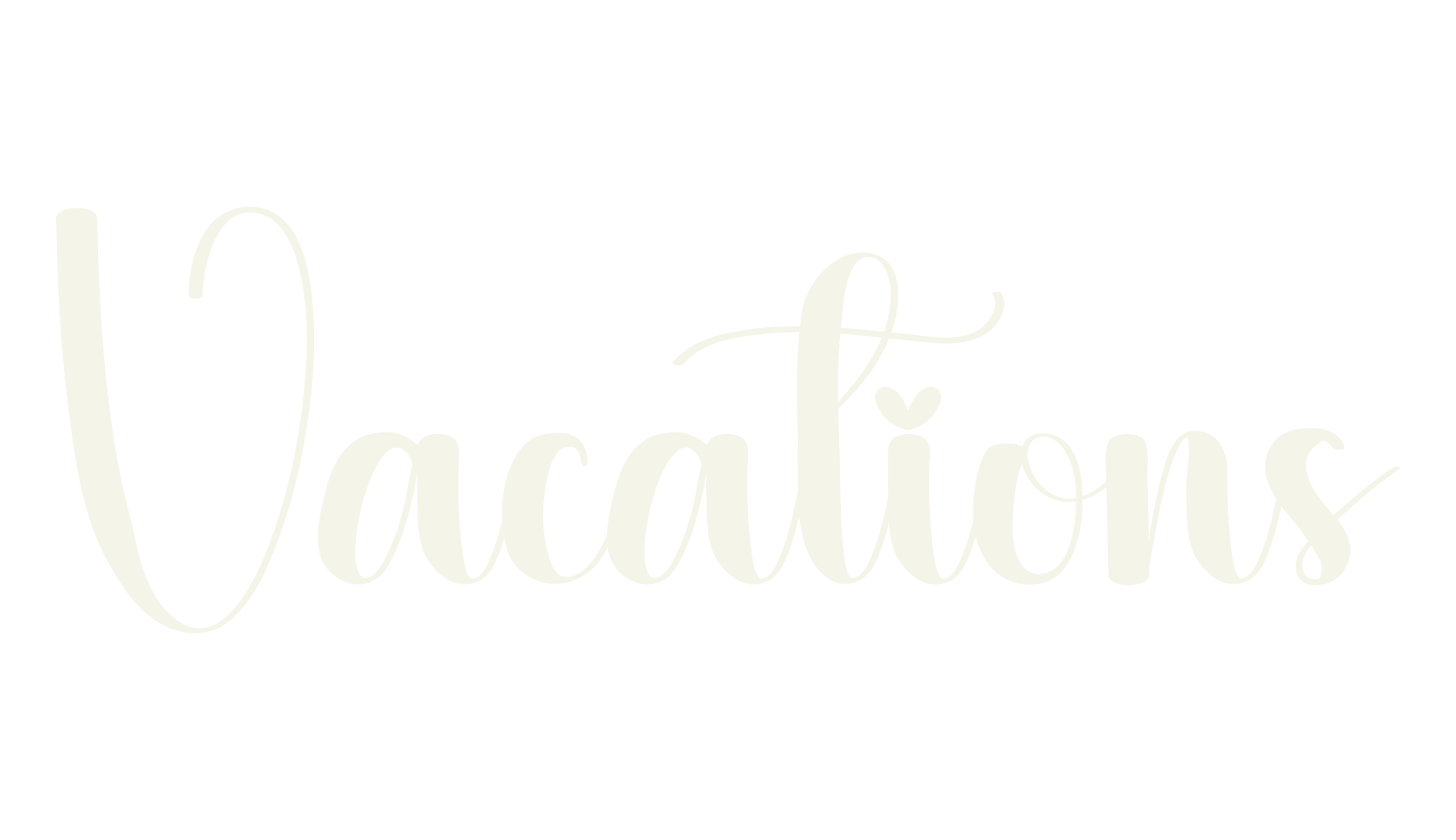 Vacations, calligraphy font preview