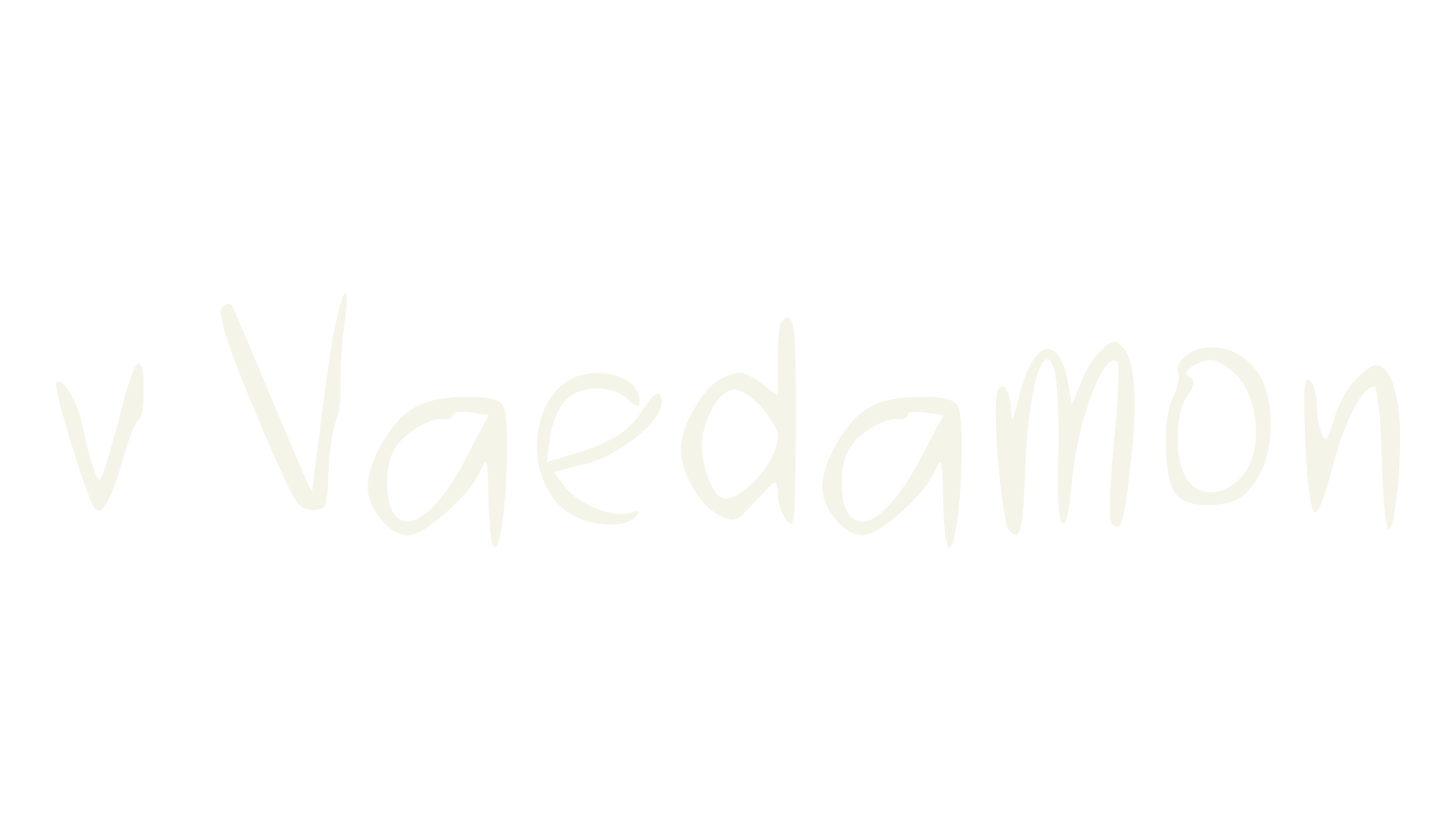 v Vaedamon, handwritten font preview