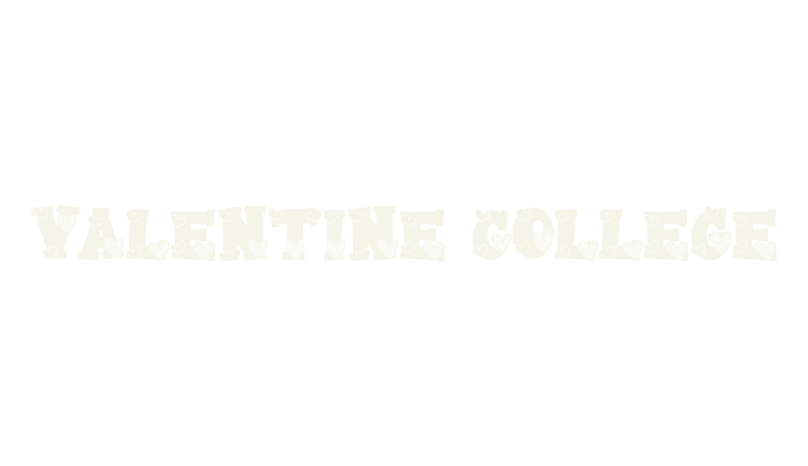 Valentine College, heart font preview